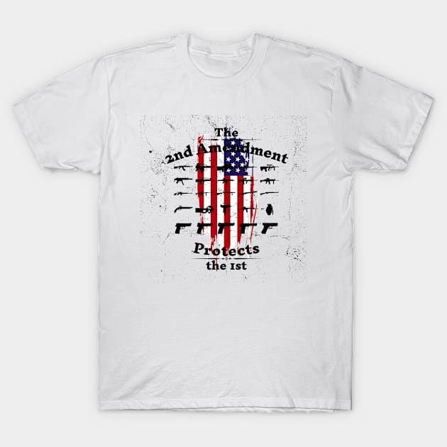 Second Amendment Protects the 1st - Gun Rights T-Shirt by Underthespell